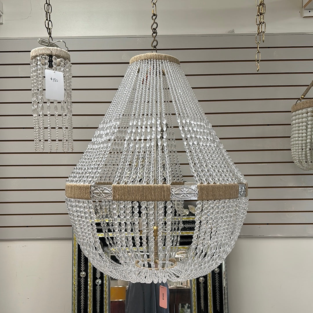 Outlet: Custom Chandelier with Clear Resin Beads