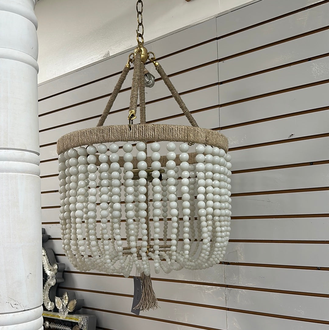 Outlet: Malibu 24” Chandelier with Vanilla Jade Beads
